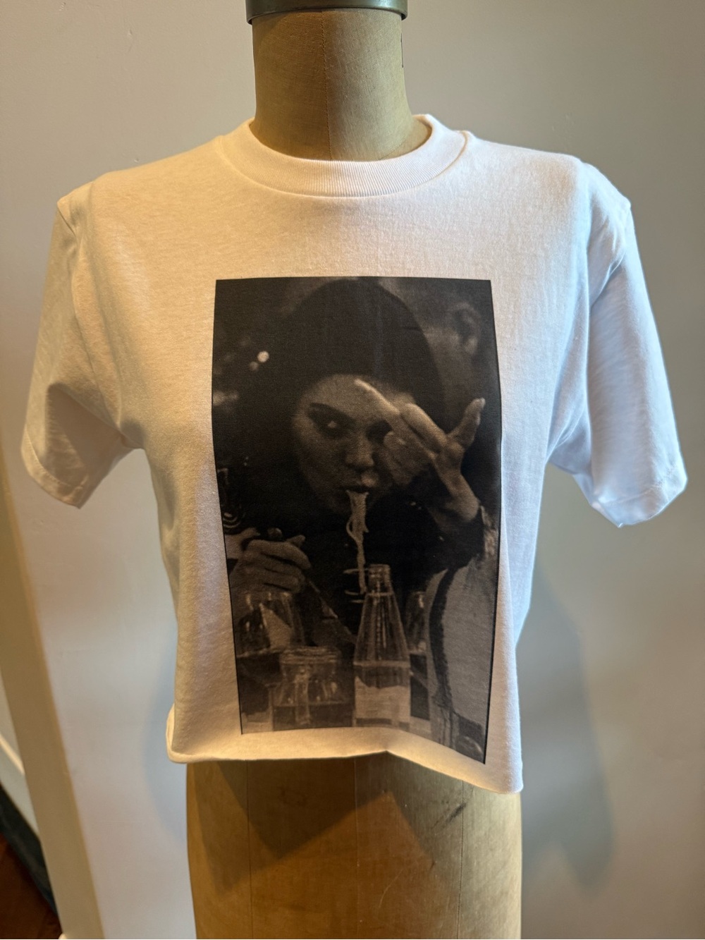 White Graphic Women’s Crop Tee with Kendall Jenner